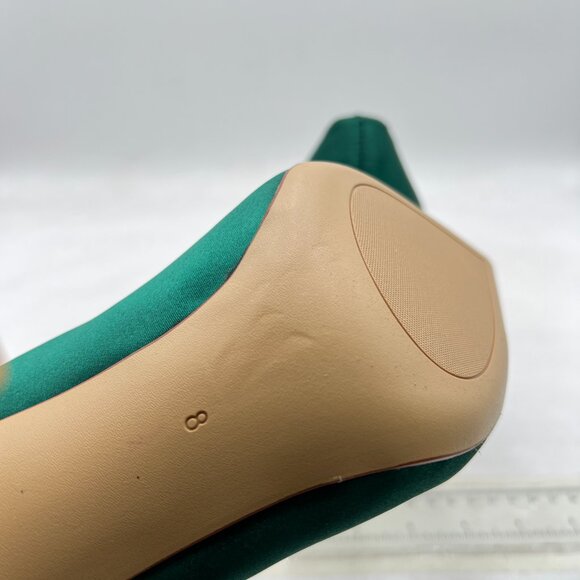 FSJ Turquoise Satin High Heels Pumps Pointed Toe Stilettos Slip On Formal Shoes - Picture 5 of 7